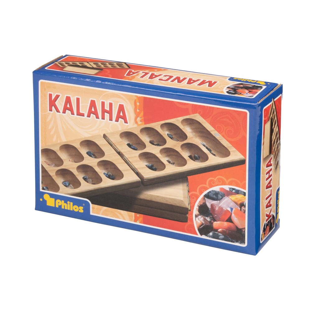 Kalaha Travelsize – vikbart och portabelt brädspel i trä för två spelare, perfekt för resor.