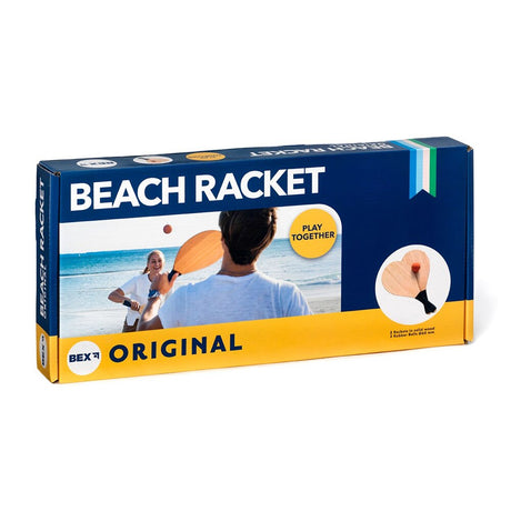 Förpackning till Beach Racket Set – innehåller två racketar och boll