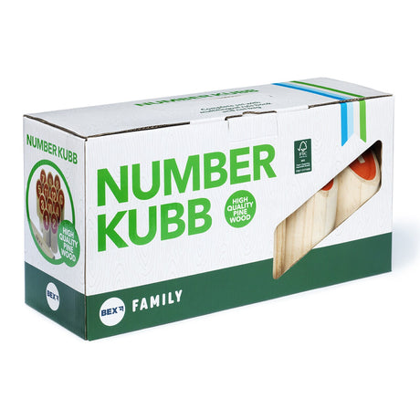 Förpackning, Bex Number Kubb – sifferkubb i trä för utomhusspel