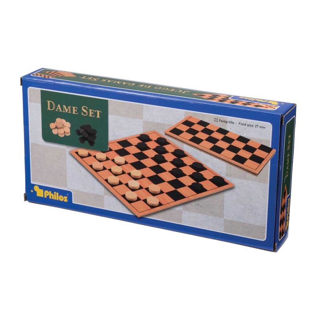 Checkers (Dam) – klassiskt brädspel för två spelare, komplett paket med spelplan och spelpjäser.