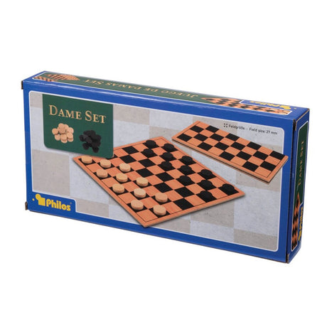 Checkers (Dam) – klassiskt brädspel för två spelare, komplett paket med spelplan och spelpjäser.