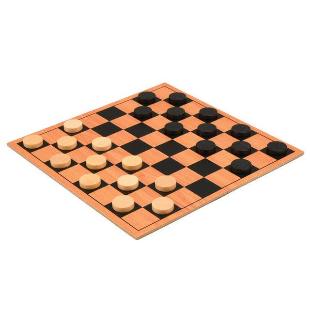 Checkers (Dam) – klassiskt brädspel för två spelare, komplett paket med spelplan och spelpjäser.