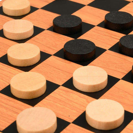 Checkers (Dam) – klassiskt brädspel för två spelare, komplett paket med spelplan och spelpjäser.