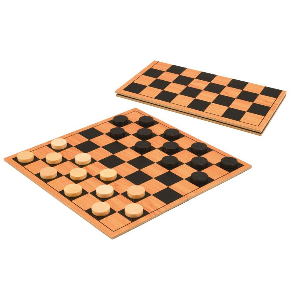 Checkers (Dam) – klassiskt brädspel för två spelare, komplett paket med spelplan och spelpjäser.