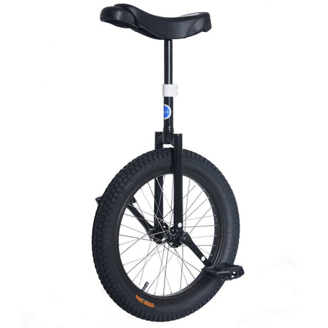 Svart Club Trials 19″ trialenhjuling med breda däck för nybörjare, perfekt för street, flatland och lätt Muni.