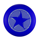 Blå Eurodisc Ultimate Star frisbee (175g) med tryck av en vit stjärna, designad för långa och professionella kast. Märkt som "100% Organic Disc"
