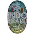 Oval Indo Board balansbräda (deck) i Doodle design med kaotisk, detaljerad grafik i starka färger. Har ankar- och ugglemotiv