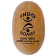 Oval Indo Board balansbräda (deck) i bambu med svart Original-logotyp. Designad för balansträning
