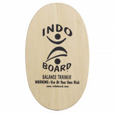Oval Indo Board balansbräda (deck) i naturträ med svart Original-logotyp