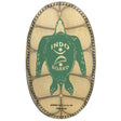 Oval Indo Board balansbräda (deck) i björkplywood med grön Sea Turtle/sköldpaddsdesign och halkfri yta