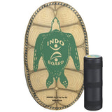 Indo Board Original balansbräda (Sea Turtle design) i björkplywood med tillhörande svart rulle för coreträning