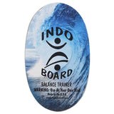 Oval Indo Board balansbräda (deck) i Wave design med ett fotorealistiskt motiv av en stor blå våg