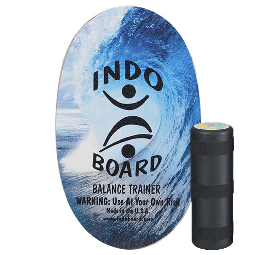 Indoboard Wave balansbräda med Roller – designad med vågmotiv för surfsimulering