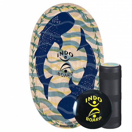 Indoboard Whale Shark balansbräda – komplett set med Roller och Cushion för allsidig balansträning