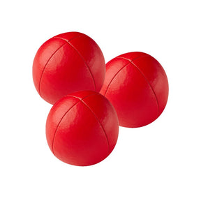 3 stycken röda Premium jongleringsbollar från Playjuggling – högkvalitativa bollar för jonglering