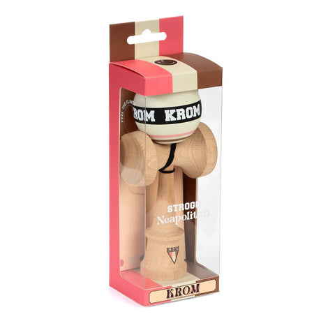 KROM Strogo Neapolitan är en kendama designad med inspiration från trefärgad glass (neapolitan ice cream). Den är konstruerad för att vara både estetiskt tilltalande och funktionell för avancerade tricks.