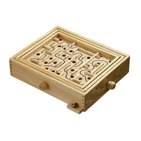 Labyrinth Large – stort labyrintspel i furu med järnkula