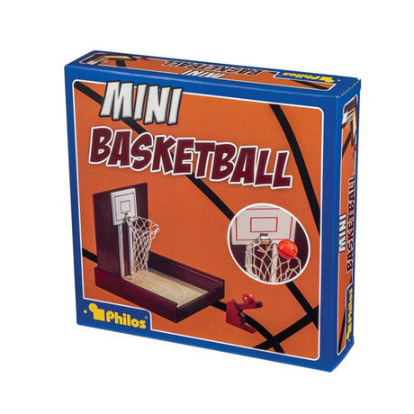 Mini Basketball – bordsspel i trä (framsida av förpackning)