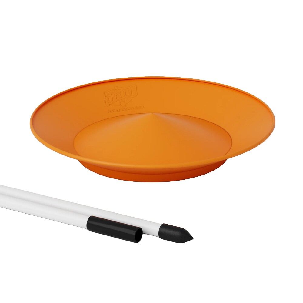 Orange snurrtallrik från Play Juggling med tvådelad kontrollpinne