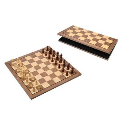 Schackset – hopfällbart träbräde, 50 mm fält