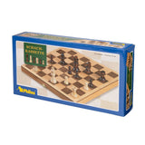 Schack Classic 33 mm – traditionellt schackset i trä med hopfällbart bräde och förvaring.