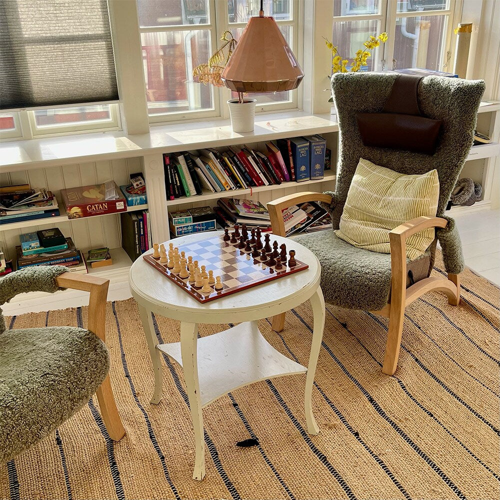 Schackset 45 mm från Philos – med schackpjäser i trä och generöst spelbräde 400x400 mm för hög spelkvalitet