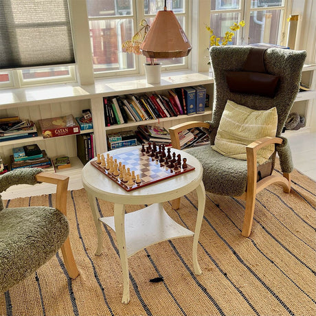 Schackset 45 mm från Philos – med schackpjäser i trä och generöst spelbräde 400x400 mm för hög spelkvalitet