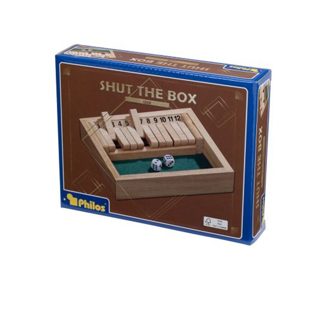 Shut The Box Travel förpackning framsida – litet pedagogiskt räknespel