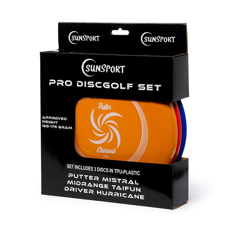 Discgolfsset Pro med driver, midrange och putter – tåliga discar för alla nivåer