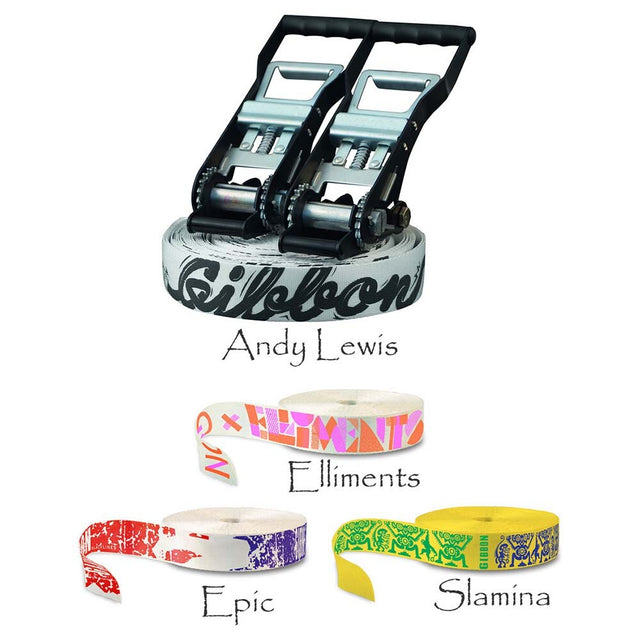 Gibbon Ultimate Trickline Pro Kit – fyra olika linor: Slamina, Epic, Elliments och Andy Lewis, för alla trickline-stilar